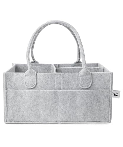 Mr. Pen- Baby Diaper Caddy Organizer, Gray, Medium, Nursery Storage Bin and Car Organizer for Diapers and Baby Wipes