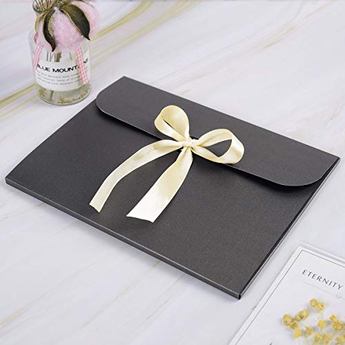 10pcs Paper Envelope Gift Bags with Ribbon Bowknot Holiday Envelope Party Gift Card Packaging Bag Wedding Presents Box for...