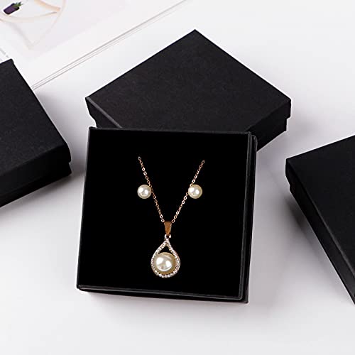 Sdootjewelry Black Jewelry Boxes Bulk 12 Packs, Jewelry Gift Box with Foam, Small Jewelry Boxes for Gifts, 3.5'' × 3.5'' ×...