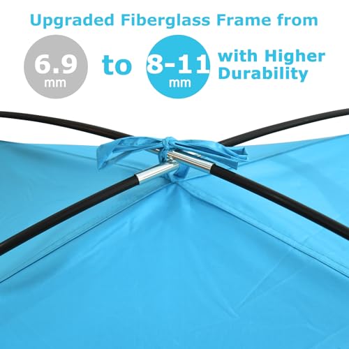 COMMOUDS Beach Tent Sun Shade for 3/4/6/8 Person, UPF 50+ Beach Sun Shelter Canopy Tent, Lightweight, Easy Set Up and Carry