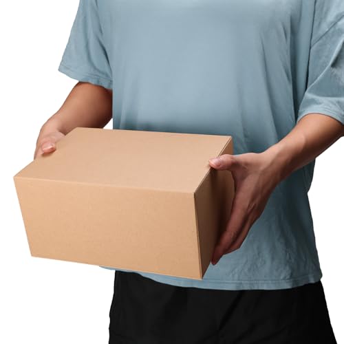 10x7x5 Shipping Boxes Set of 40, Brown Kraft Corrugated Cardboard Boxes Mailers for Packaging, Big Moving Box(25.4x17.8x1...