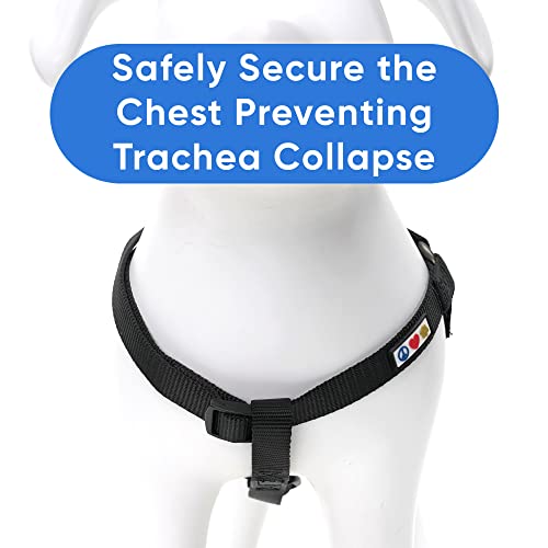 Pawtitas Solid Step-in Dog Harness – Adjustable No-Pull Vest for Puppies to Seniors, Safe & Comfortable XS Black