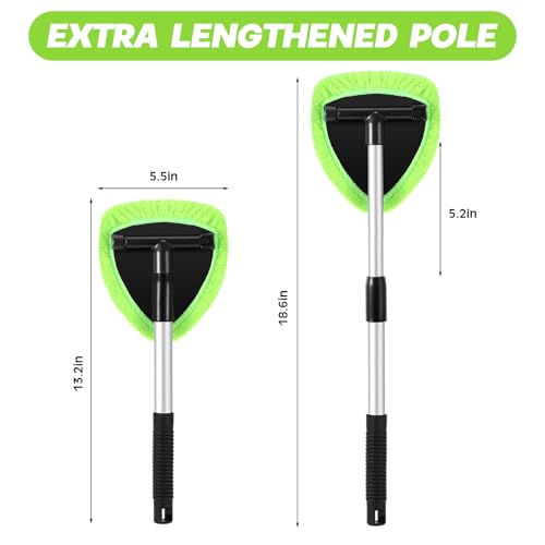 Potchen 8 Pcs Car Windshield Cleaner Tool Kit with Extendable Handle, Microfiber Towel Pads, Brush, Empty Spray Bottle for...