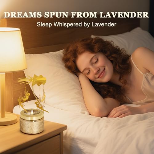 Magic Fairy Gifts for Women, Rotating Lavander Scented Candle with Gift Box Bag, Unique Birthday Gift for Mom Wife Daughte...