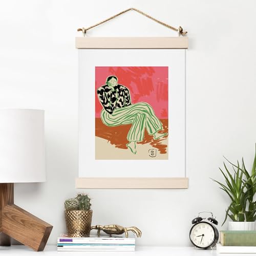 Society6 Calm Woman Portrait Art Print - Wall Decor by Sandra Poliakov - Custom Trimmed Modern Wall Art Prints for Framin...