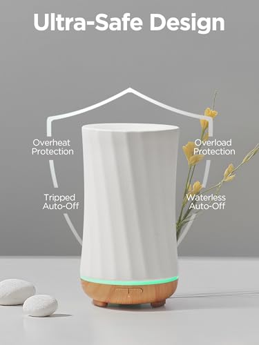 InnoGear 150ml Ceramic Oil Diffuser, Handcrafted Stone Essential Oil Diffuser Aromatherapy Diffusers Ultrasonic Cool Mist ...