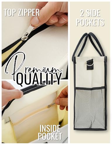 InnoBeta Japanese Gifts for Women Canvas Tote Bag, Japanese Gifts Tote with Top Zipper Closure and Shoulder Strap for Birt...