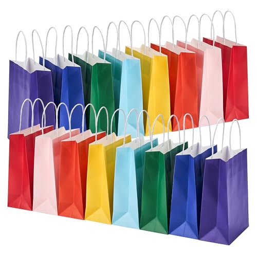 32 Pack Paper Gift Bags with Handles, 5.8"×3.2"×8.25" Party Favor Bags, Gift Bags, Small Gift Bags with Handles, Party Bag...