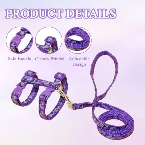 2 Pack Cat Harness and Leash Set with Collar, Escape Proof & Adjustable Kitten Harness for Small to Medium Cats, Walking &...