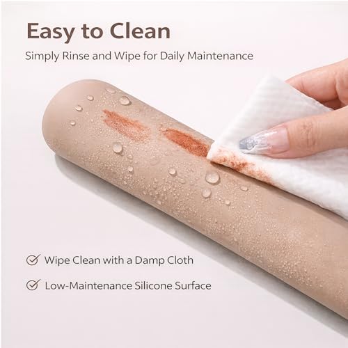 Silicone Makeup Brush Holder with Magnetic Closure, Soft Travel Makeup Brush Bag with Built-In Brush Cleaner, Portable Cos...