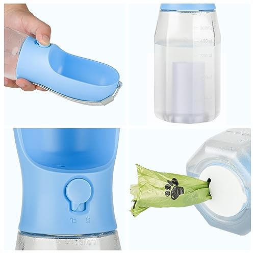 AVELORA Dog Water Bottle with Food Container, Portable Pet Dog Water Dispenser for Outdoor Walking,Hiking,Travel,Puppy Ess...