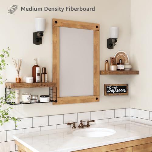 QEEIG ‎Bathroom Shelves Over Toilet - Paper Storage Wall Mounted Farmhouse Decor Decorations Aesthetic Décor Sign Small Fl...