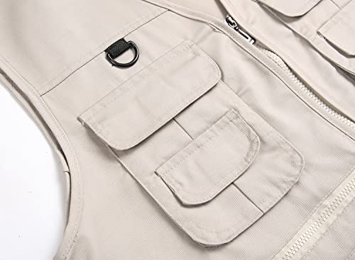 LISUHEPEAL Men’s Fishing Vest Summer Outdoor Work Safari Travel Photo Vest with Multi Pockets
