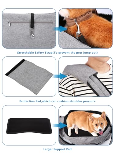 Ownpets Pet Sling Carrier, Fits 15 to 25lbs Extra-Large Dog/Cat Sling Carrier Reversible and Hands-Free Dog Bag with Adjus...
