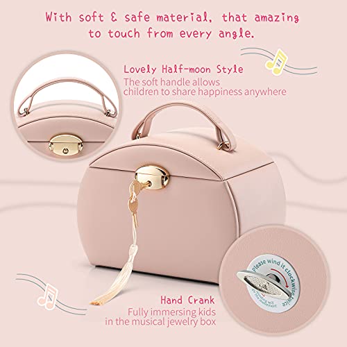 Vlando Kids Musical Jewelry Box for Girls with Drawer, Music Box with Ballerina and Stickers for Birthday Bedroom Decor, V...