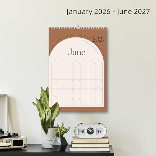 Aesthetic Wall Calendar 2026, 18 Monthly Vertical Calendar January 2026 to June 2027, 15" x 10" Modern Wall Hanging Calend...