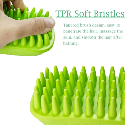 Yintoper Dog Bath Brush, Pet Silicone Shampoo Brush, Rubber Shower Wash Curry Brush for Short Long Haired Dogs Cats Sheddi...
