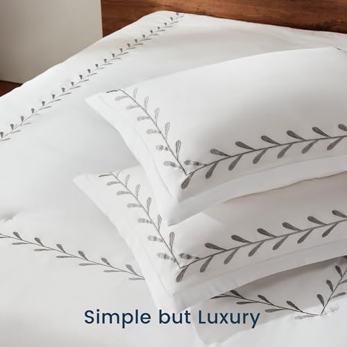SLEEP ZONE Queen Comforter Set, Luxury Hotel Collection Comforter, 3 Pieces Fluffy Lightweight Down Alternative Duvet Inse...
