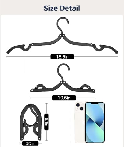 20 Pcs Travel Hangers, Cruise Ship Essentials Foldable Hangers Plastic Travel Essentials, Portable Cruises Must Haves 2026...
