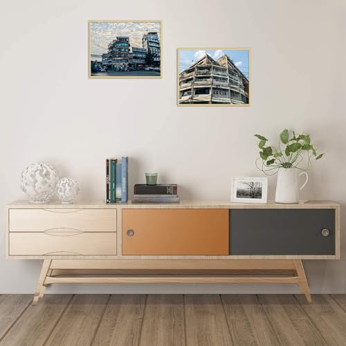 Golden State Art - 11x14 Aluminum Picture Frame - with Mat for 8x10 Photo or Without Mat for 11 x 14 Photo - Real Glass Co...