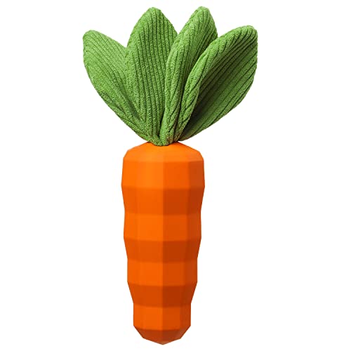 MewaJump Dog Squeaky Chew Toys for Aggressive Chewers, Easter Toys Rubber Carrot Dog Toys for Training and Cleaning, Durab...