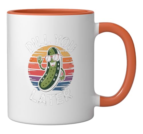 Bloom Pressed Pickle Flower Dried Botanical Floral Ceramic Mug, Orange/White