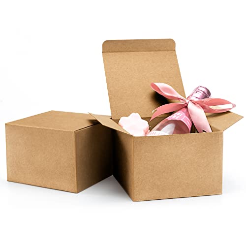 ValBox 5x5x3.5 Brown Gift Boxes, 20 PCS Gift Boxes with Lids for Presents, Small Bridesmaid Box for Gifts, Wedding, Crafti...