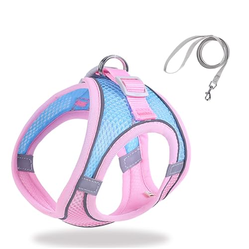 HIPVMES Cat Harness and Leash Set Soft Adjustable Escape Proof Cat Leash Breathable Comfortable Vest Easy to Wear Kitten/S...