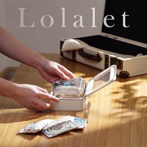 Lolalet 8 in 1 Travel Jewelry Case with Velvet Pouches, Clear Window Travel Jewelry Organizer Bags for Earrings, Bracelet...
