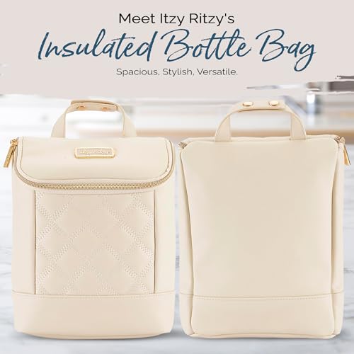Itzy Ritzy Insulated Bottle Bag – Keeps Bottles Warm or Cool - Holds 3 Bottles & Features Interior Pocket for Ice Pack (No...