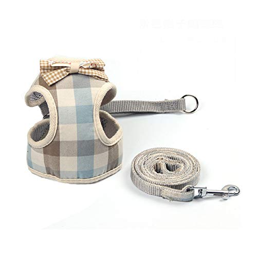 Puppy Harness and Leash Set for Walking Escape Proof Adjustable Soft Padded Mesh Front Vest Harness with Leash and Cute Bo...