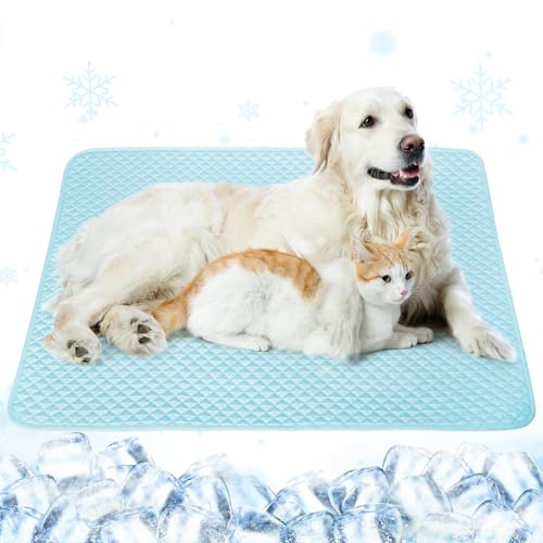 SuBleer Upgraded Self-Cooling Dog Mat - Breathable Pet Cooling Pad for Dogs & Cats, Indoor & Outdoor Use, Washable Cooling...