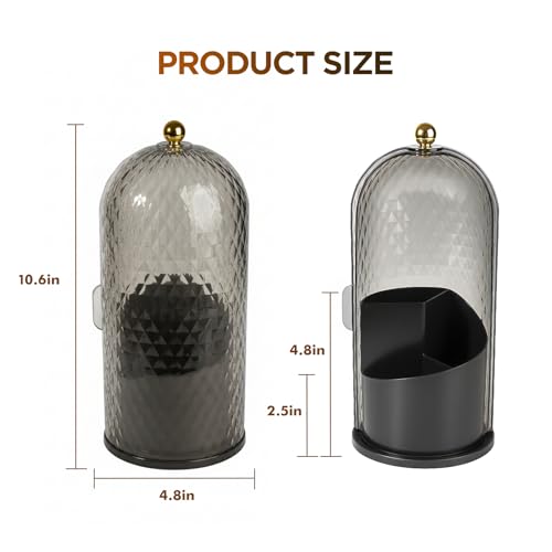 Banafich 3 Slots Toothbrush Holders with Lid, Rotating Concealed Tooth Brush Holders for Bathroom, Countertop Toothbrush H...