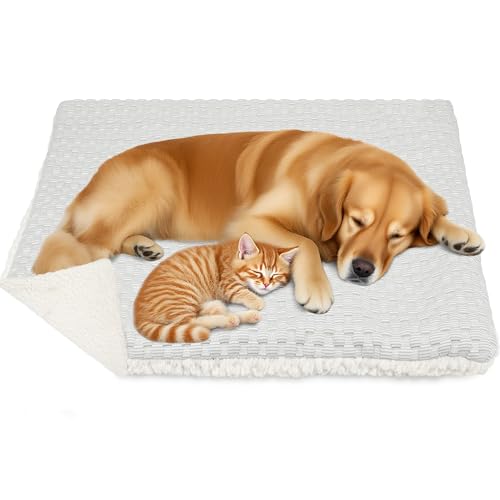 PatiencET Dog Cooling Mat, 18'' x 24" Reversible Dog Crate Pad (Cool and Warm), Pet Cooling Pad Bed with Washable Removabl...