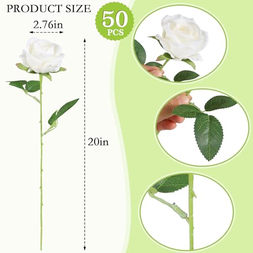 Hananona Artificial Roses in Bulk, Fake Velvet Silk Roses Realistic Rose for Wedding Centerpieces Flower Arrangement Home ...