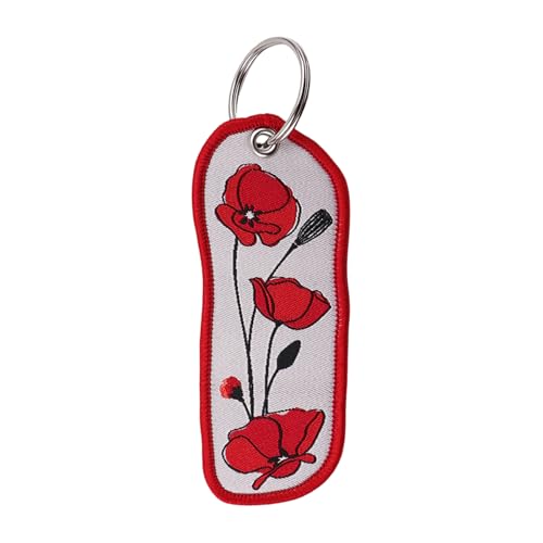 Ywmsfl Adorable Floral Embroidered Keyring Cloth Textile Holder Decorative Item for Students Everyday Use Decorative Bag C...