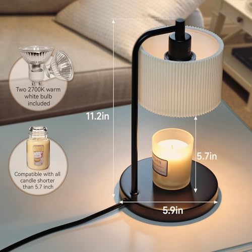 NITOWOLF Candle Warmer Lamp with Timer, Dimmable Candle Wax Warmer Electric Candle Lamp for Scented Candles with Bulbs, Ch...