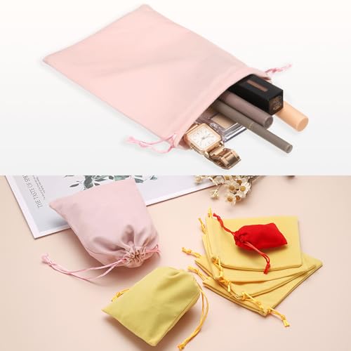 HARFINGTON 20pcs Velvet Gift Bags 2" x 2.8" Drawstring Jewelry Pouches Reusable Gift Packaging Storage Bags with Drawstrin...