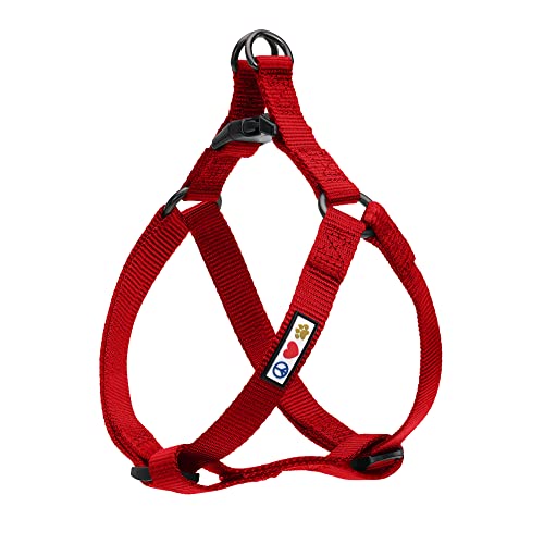 Pawtitas Solid Step-in Dog Harness – Adjustable No-Pull Vest for Puppies to Seniors, Safe & Comfortable XS Red