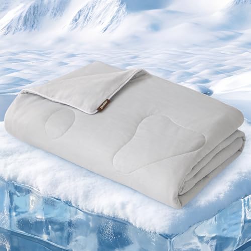 ZOMISIA Cooling Blanket for Large Dogs - High Cold Washable Pet Blanket, Travel Soft Dog Summer Essentials, Grey, 40"x50"