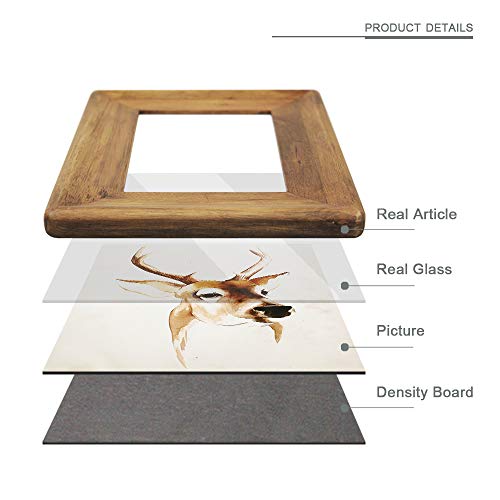 icheesday 8x10 Picture Frames,Brown Rustic Wood Frame with Glass Front, Display 10x8 inch Photos for Table Top Display and...