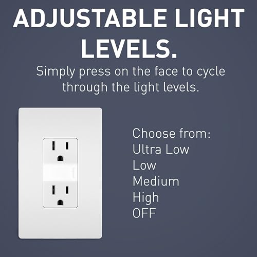Legrand radiant Adjustable LED Night Light Outlet, Nightlight Electrical Outlets, Tamper Resistant, Safe for Kids, White, ...