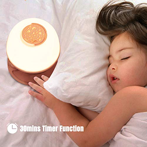 LICKLIP Toddler Night Light Lamp, Dimmable LED Bedside Lamp with Star Projector, Kids Lights Timer Design & Color Changin...