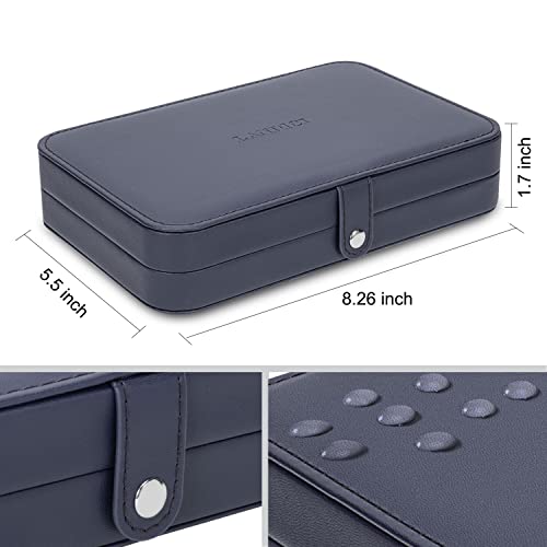 LANDICI Small Jewelry Box for Women Girls, PU Leather Travel Jewelry Case, Portable Jewelry Organizer Storage Holder Displ...