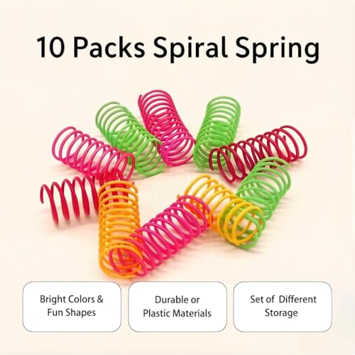 LASOCUHOO Cat Toys, 30 Packs Interactive Cat Toy Pack Including Cat Crinkle Balls, Cat Sparkle Balls, Spiral Springs for K...