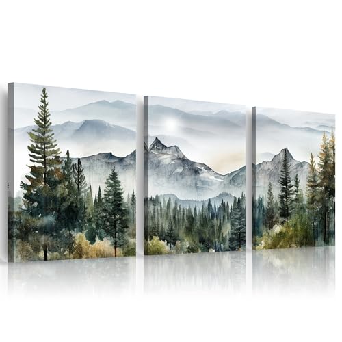 MHARTK66 Wall Art for Living Room Modern Wall Decor for Bedroom Office Decor Abstract Mountain Forest Landscapes Ink Paint...