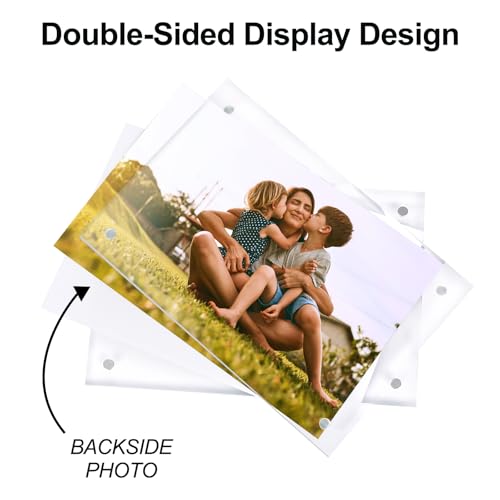 Fixwal 4x6 Picture Frame, 6 Pack Acrylic Frames, Clear Double Sided Photo Frame with Magnetic Desktop