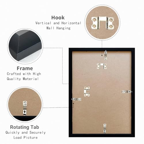 RUN HELIX 11x14 Picture Frame, Wall Gallery Photo Frames,Stable and Sturdy Black Frame with High Definition Plexiglass,11x...