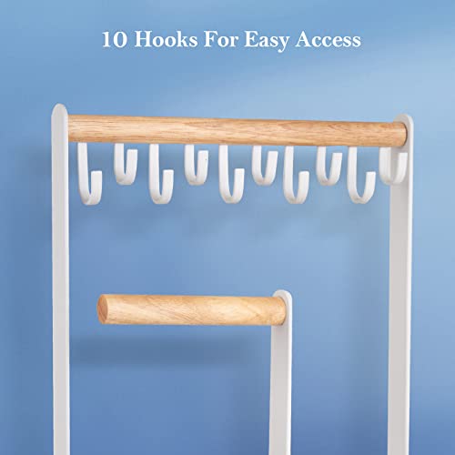 ProCase Jewelry Stand Holder Organizer, 4-Tier Necklace Holder with Ring Tray, 10 Hooks Necklaces Hanging Small Jewelry Di...