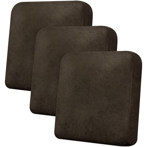 Imnopqr Couch Cushion Covers Leather-Look 3PC Stretch Sofa Seat Slipcover Sets for Living Room Individual Sofa Cushion Cov...